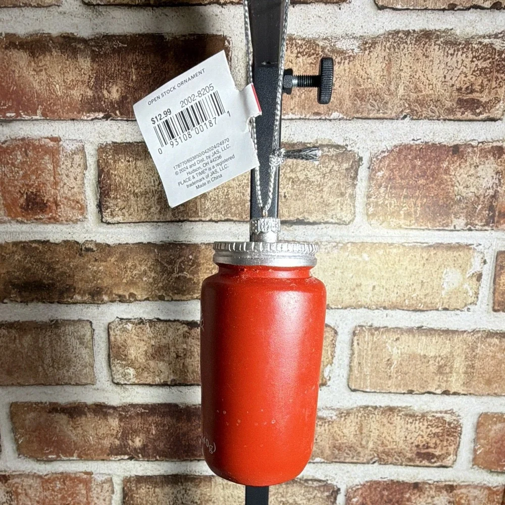 New Place & Time Red Hot Honey Jar Ornament Hanging Christmas Food & Drink